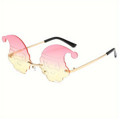 Santa Lens Metal Frame Sunglasses Halloween Christmas Party Decor