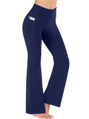 Bootcut Yoga Pants With Pockets For Women High Waist Workout Dress Leggings