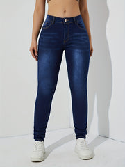 Dark Skinny High Rise Jeans Women's Denim Pants