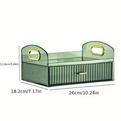 Transparent Makeup Storage Box with Drawer, Dustproof Cosmetic Organizer