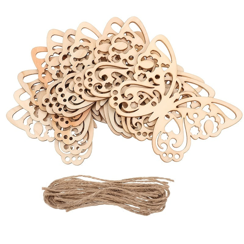 10pcs Butterfly Wooden Cutouts Spring Home Decor DIY Crafts