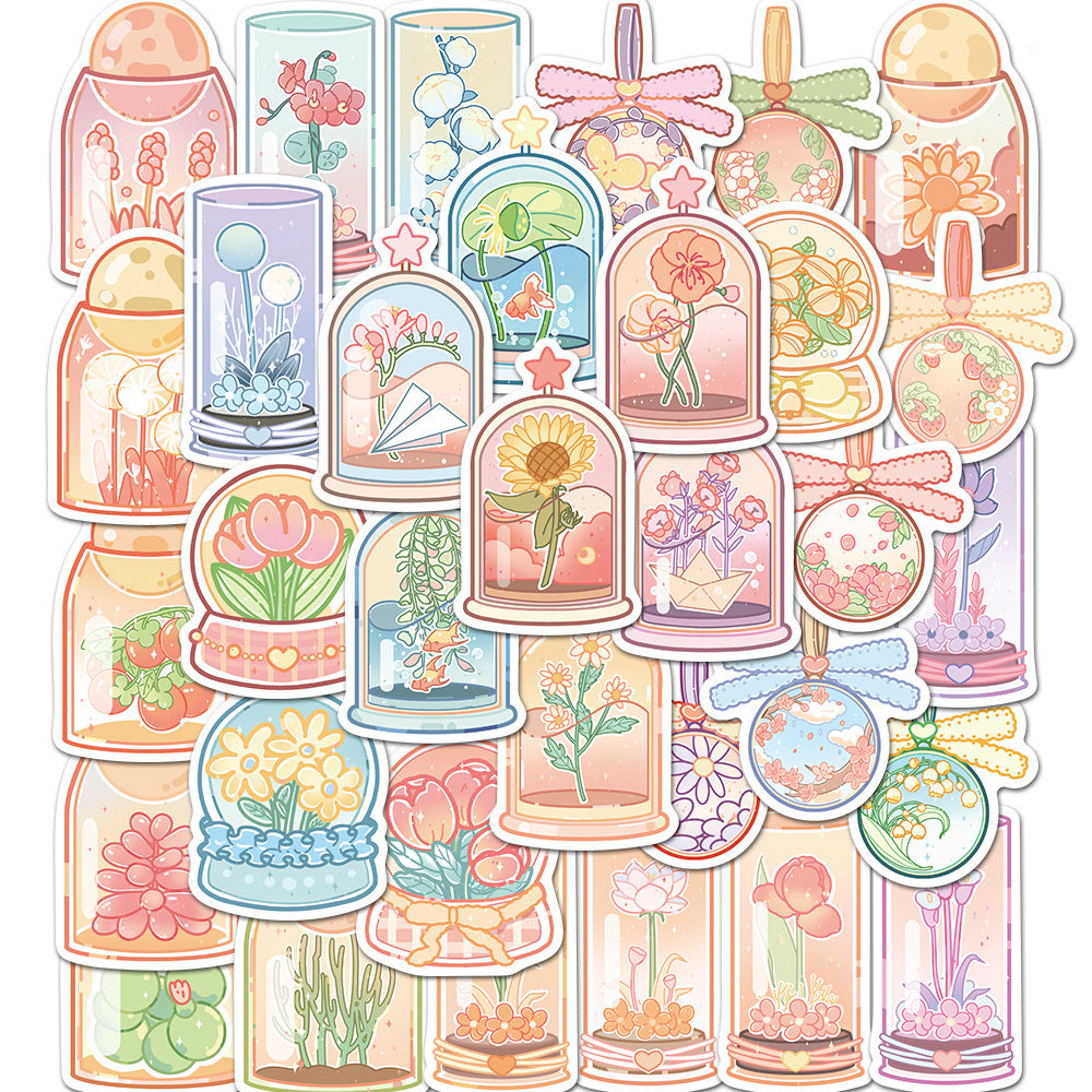 50pcs Flower Club Graffiti Waterproof Stickers