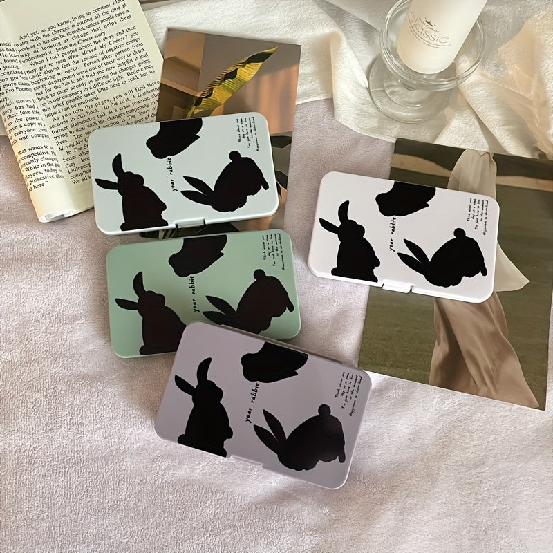 Portable Rabbit Lens Cases with Tweezers & Solution Bottle
