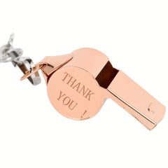 Double Sided Lettering Rose Golden Stainless Steel Whistle Coach Gift