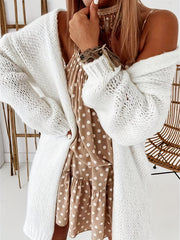 Casual Long Sleeve Open Front Cardigan for Women