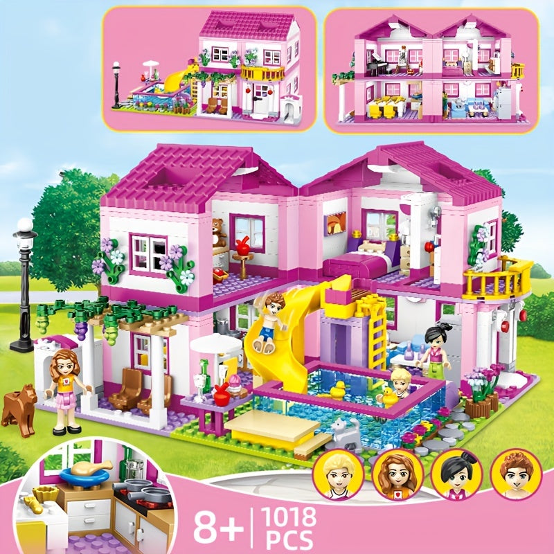 Girls Building Blocks Summer Villa Princess Castle Play House Toy