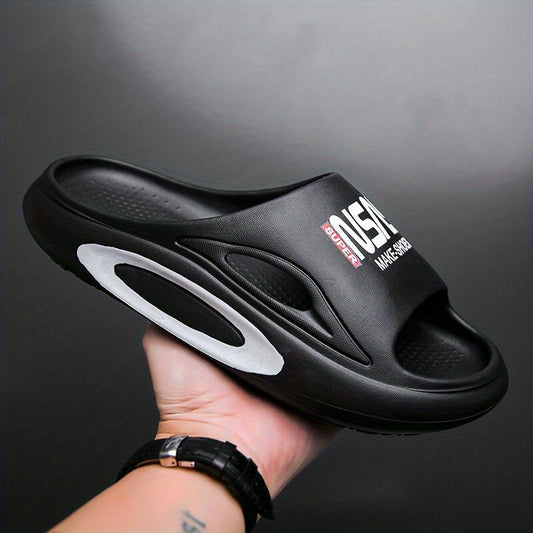 Men's Alphabet Non Slip Platform Slides Comfortable Cloud Slides