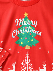 Christmas Print Top & Pants Set Cozy PJ Loungewear