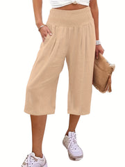 Casual Loose Wide Leg Capris Pants for Women