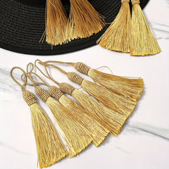 10pcs Silk Tassel Clothing DIY Decoration Golden Hat Tassel