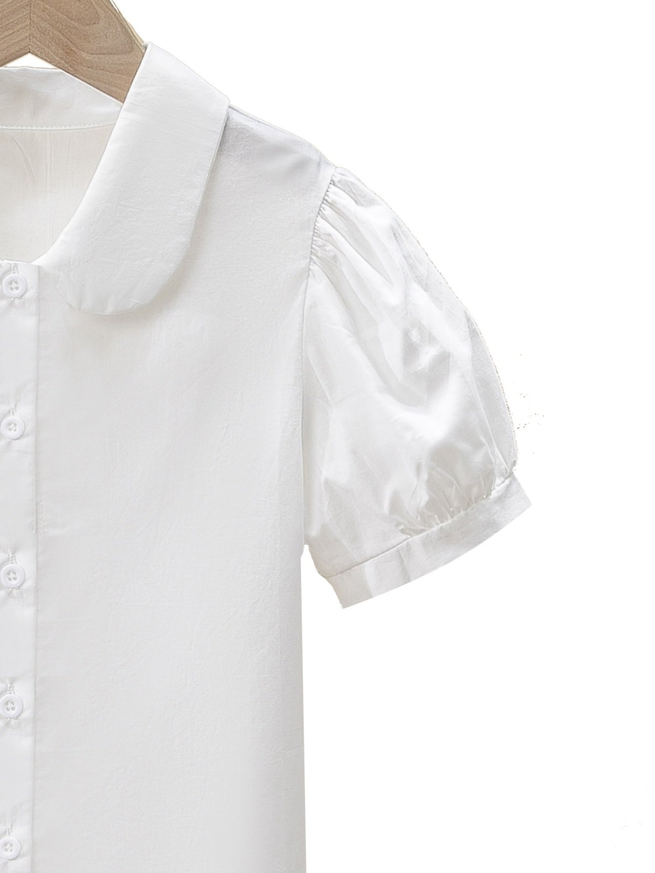 Girls Preppy Round Collar Shirt School Uniform Top