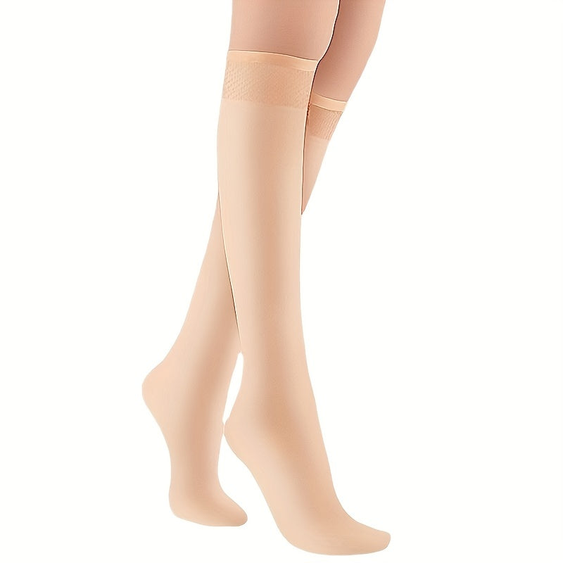 10 Pairs Solid Calf Socks Women's Knee High Stockings & Hosiery