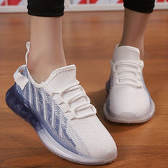 Women's Ombre Lace Up Mesh Sneakers Anti slip Athletic Shoes