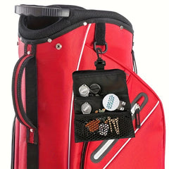 Portable Pocket Pouch for Golf Bag - 3 Zippered Pockets & Clips
