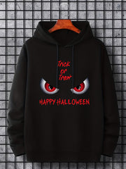 Men's Trick Or Treat Print Hoodie Active Drawstring Sweatshirt