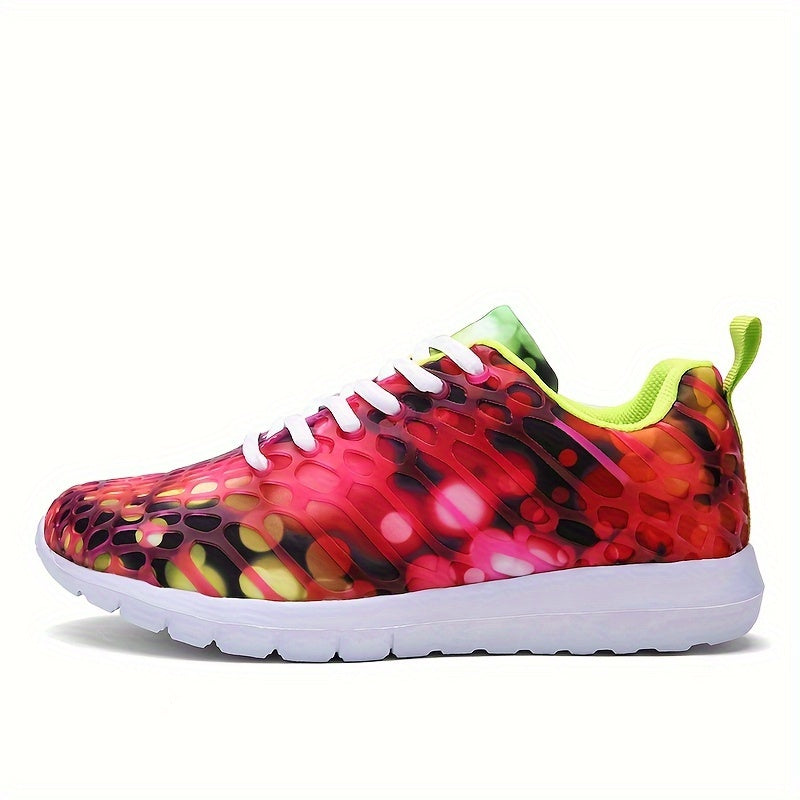 Women's Printed Lace-up Sports Shoes Breathable Outdoor Sneakers