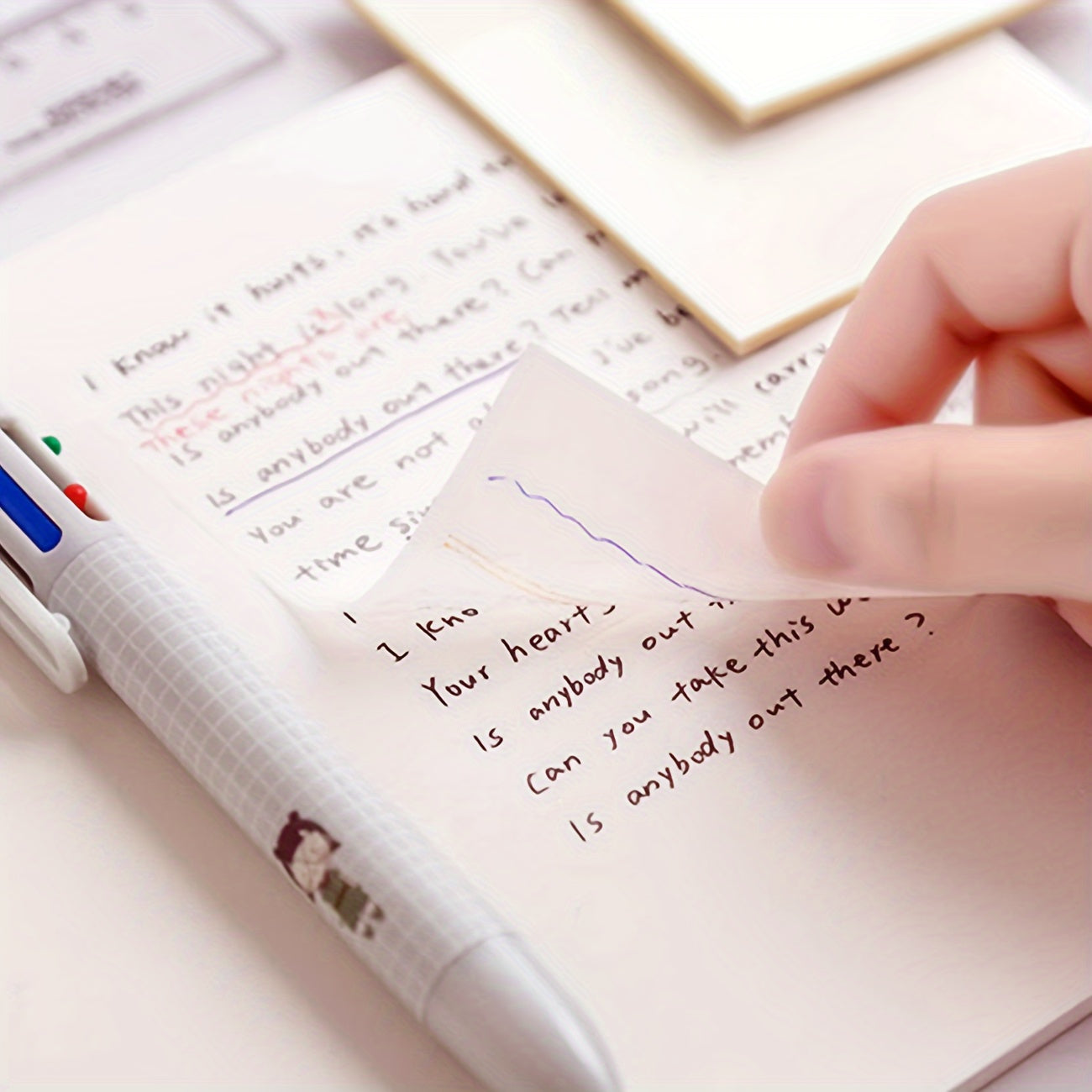 Transparent Sticky Notes - 50 Sheets, Waterproof, Self-adhesive Pads