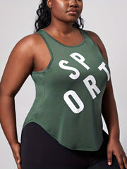 Women's Sports Tank Top with Letter Print