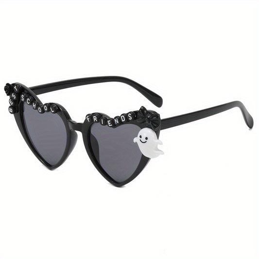 Y2K Heart Sunglasses Ghost & Flower Cosplay UV400