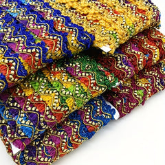 2 Yards Glitter Sequined Ribbon Trims 25mm Width