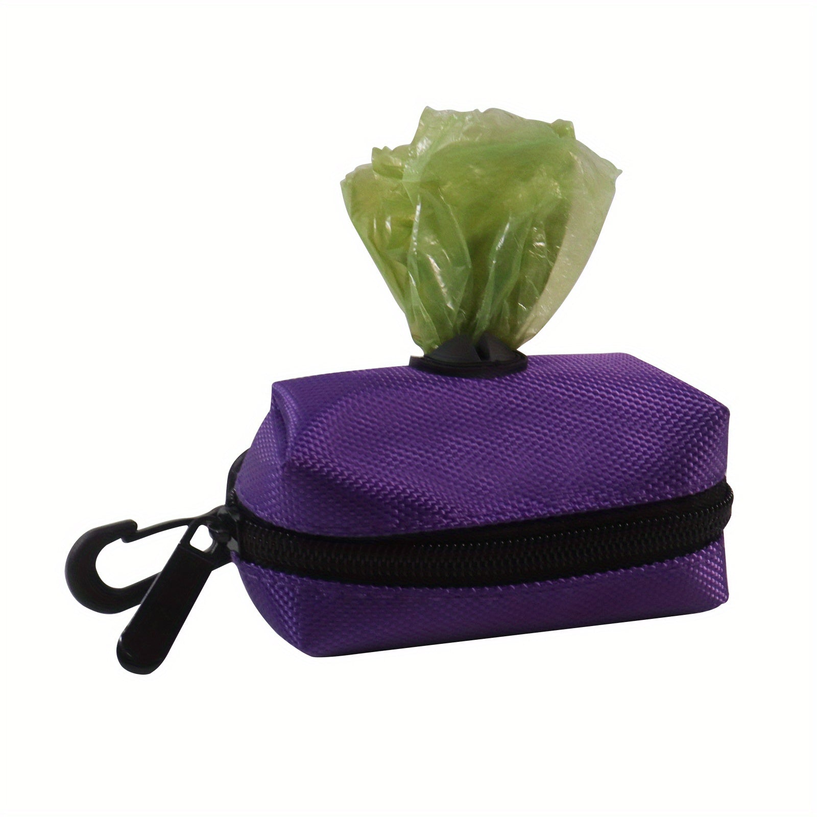 Dog Poop Bag Holder For Leash With Zipper Soft Fabric