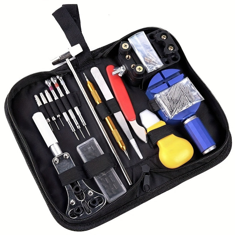 147-Piece Watch Repair Tool Set with Carrying Pouch