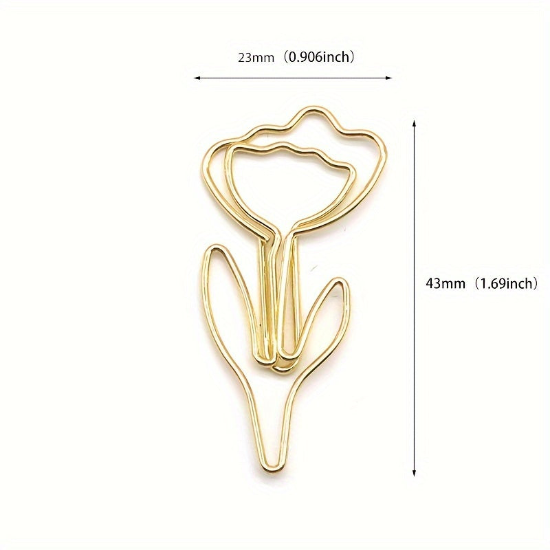 100pcs Flower Paper Clip Special Shaped Creative Pin Cartoon Paper Clip