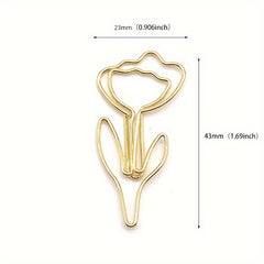 100pcs Flower Paper Clip Special Shaped Creative Pin Cartoon Paper Clip