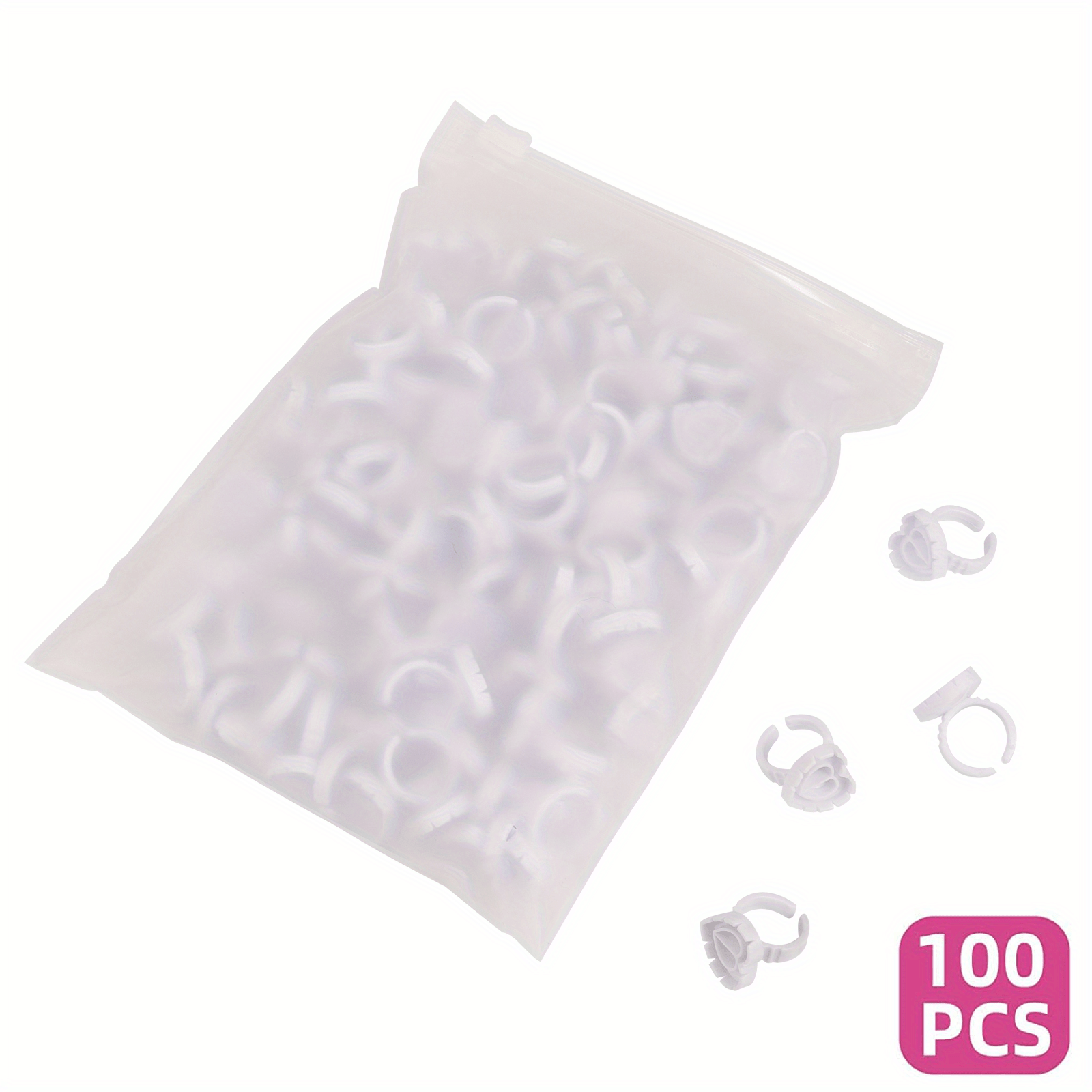 100 PCS Glue Rings Lash Glue Holder Fanning Blossom Cups For Eyelash Extensions