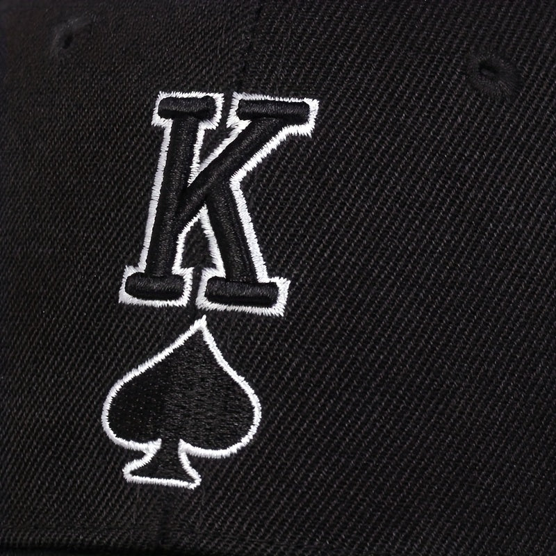 Poker K Embroidery Baseball Cap Adjustable Sports Hats Casual Sunscreen Dad Hat