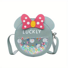 Sequin Mouse Shaped Crossbody Bag Messenger Bag Coin Purse