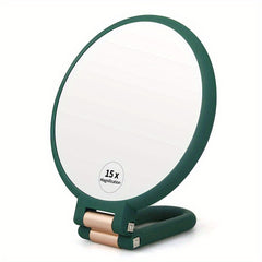 15X Magnifying Hand Held Mirror with Adjustable Handle
