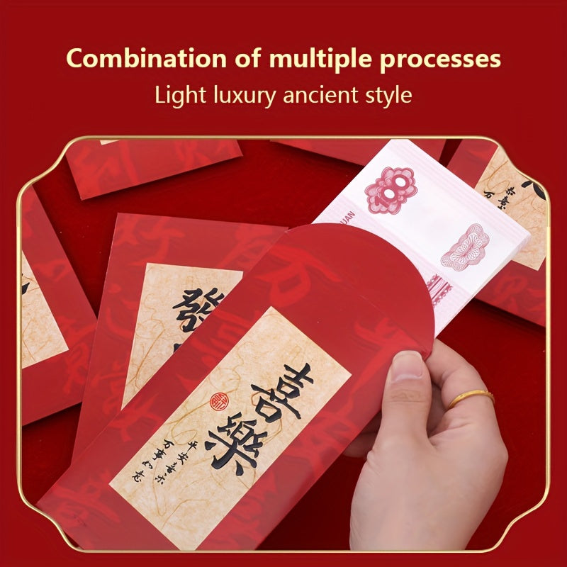 6pcs Year Of The Dragon Red Envelopes Lucky Money Spring Universal Envelopes