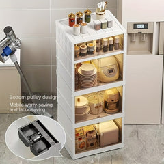 Kitchen Storage Cabinet Layer Storage Rack Microwave Oven Dish
