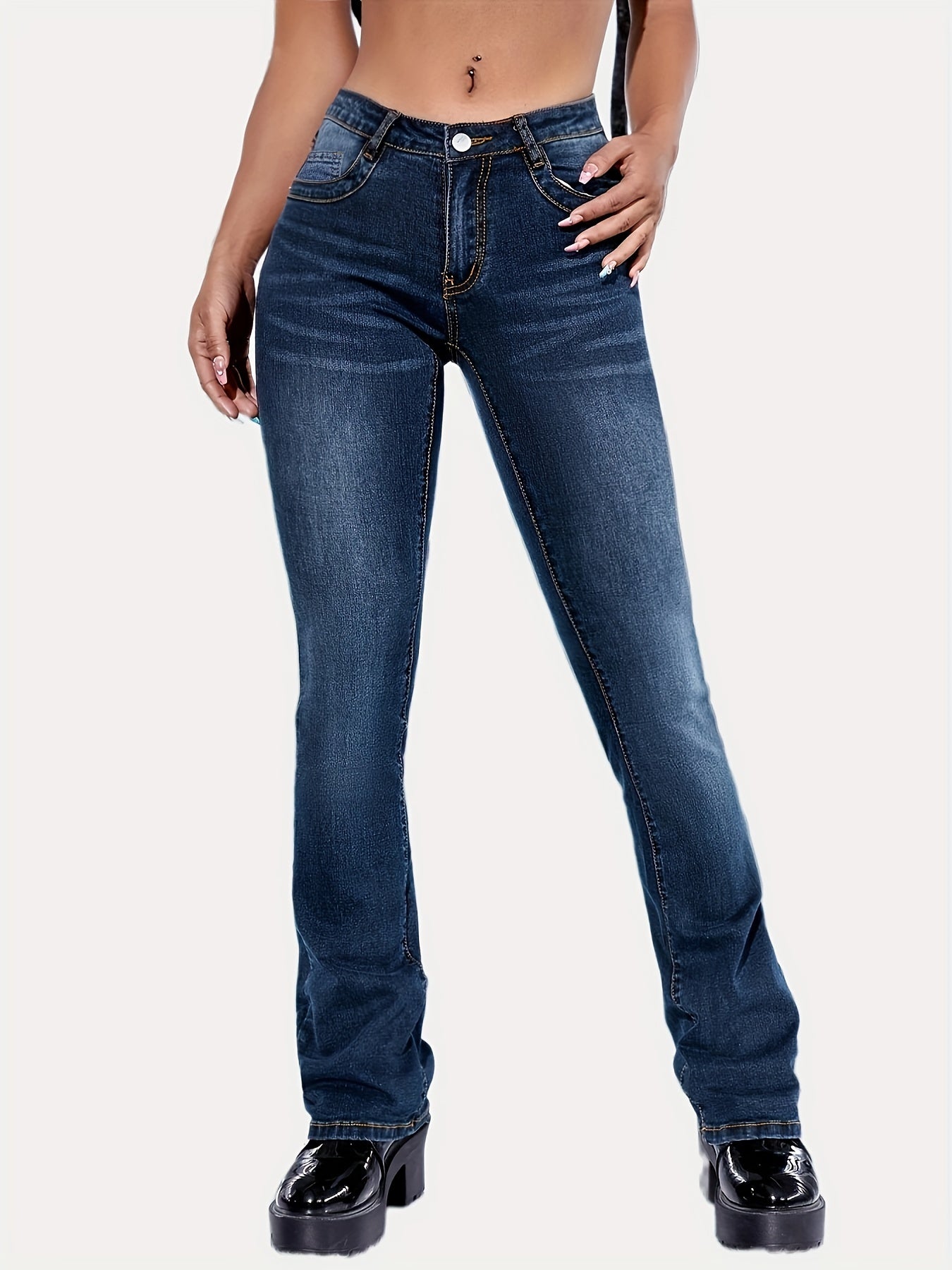 High Rise Wide-Leg Flare Jeans Y2K Women's Denim