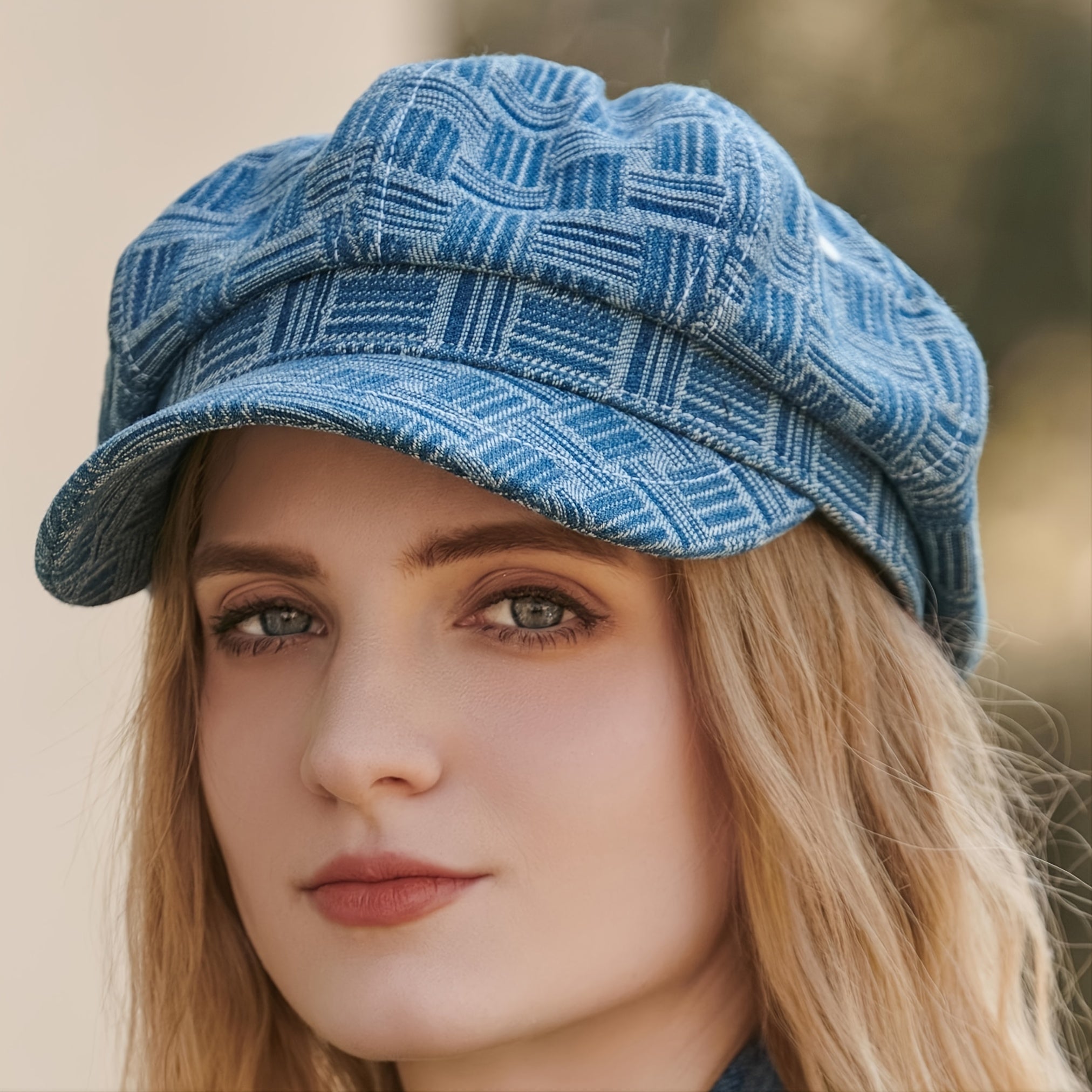 Winter Plaid Octagonal Hats Fall Painter Cap Newsboy Cap for Women and Men