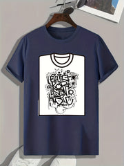 Graffiti Pattern Print Men's Sports T-shirt - Gift For Men