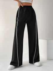 Women's Plus Size Wide Leg Running Trousers With Pockets