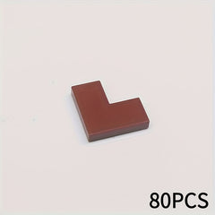 80pcs 2x2L Low Wall Flat Corner Bricks for MOC 147219