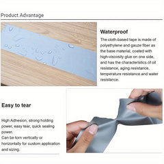 10m 393 7inch Waterproof Silver Cloth Tape - Strong Thickened Industrial Tape