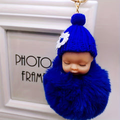 Sleeping Doll Plush Key Chain Wool Hat Car Pendant