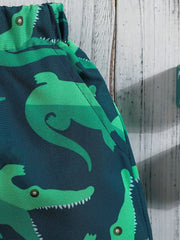 Boys Croc Print Casual Shorts for Vacation Beach Kids Summer