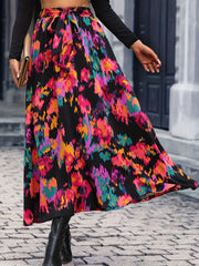 Floral Print Belted Skirt for Women