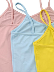 Solid Cami Top 3 Pack Sexy V Neck Summer Sleeveless Cami Top Women's Clothing