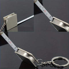 1pc Retractable Ruler Tape Key Chain Outdoor Camping Hiking