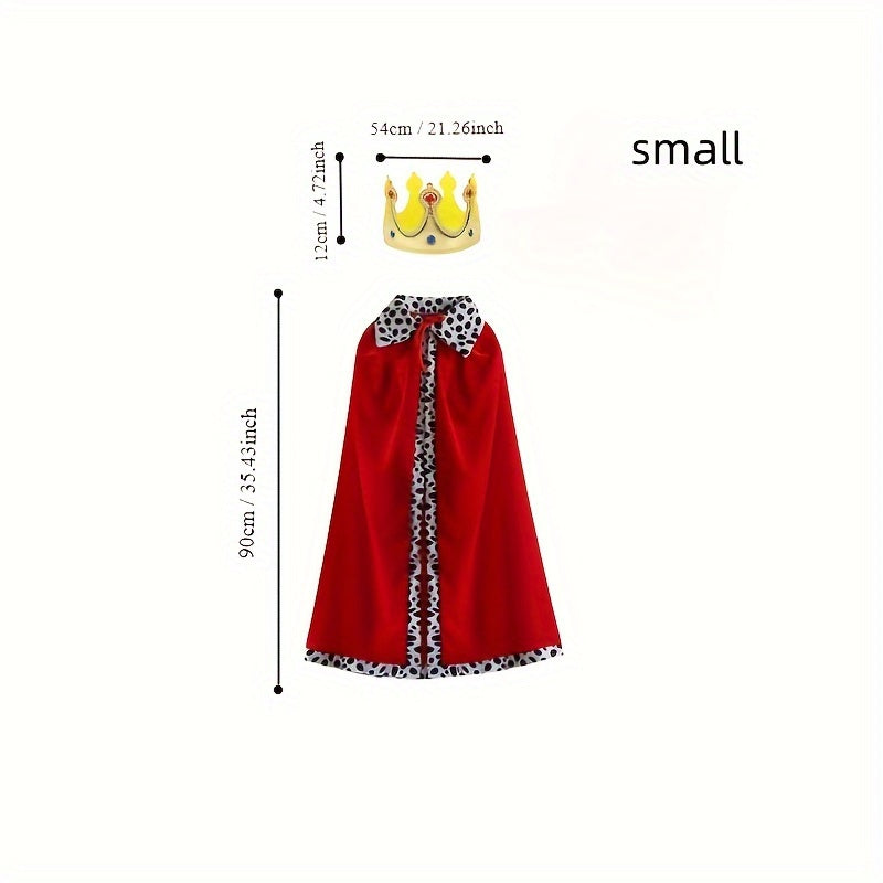 2pcs Halloween Adult King Costume Set King Hat Cloak Prince Stage Performance