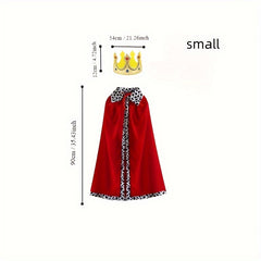 2pcs Halloween Adult King Costume Set King Hat Cloak Prince Stage Performance
