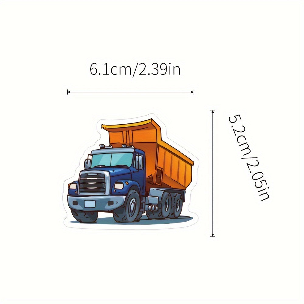 60pcs Construction Vehicles Stickers Waterproof Engineering Vehicles Stickers