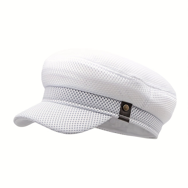 Mesh Hollow Out Flat Cap Vintage Navy Hat Sun Protection Beret