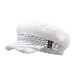 Mesh Hollow Out Flat Cap Vintage Navy Hat Sun Protection Beret